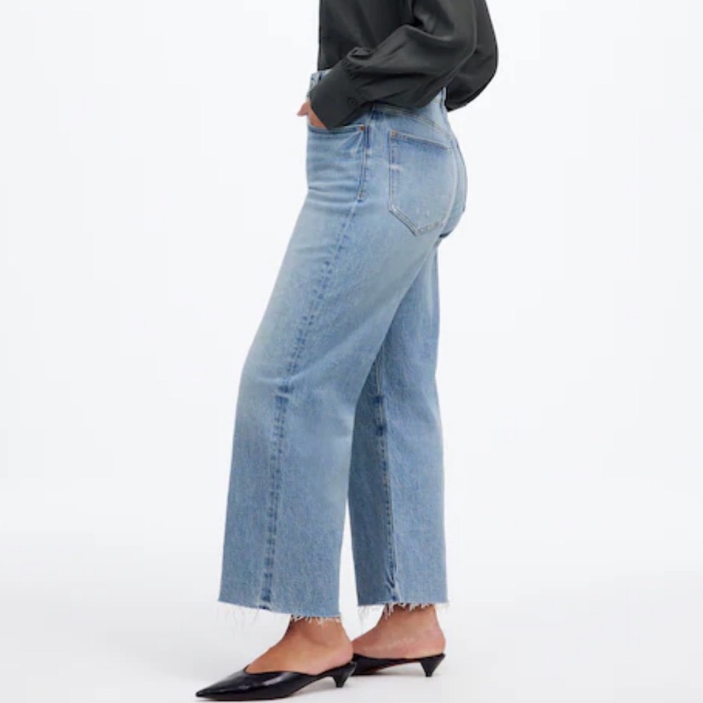 Madewell Perfect Vintage Wide Leg Crop Jeans, Size 24P, Light Blue